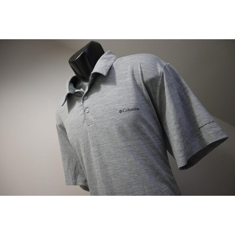 Columbia Golf Polo Omni-Shade Gray Performance Athletic Shirt Mens Size XL